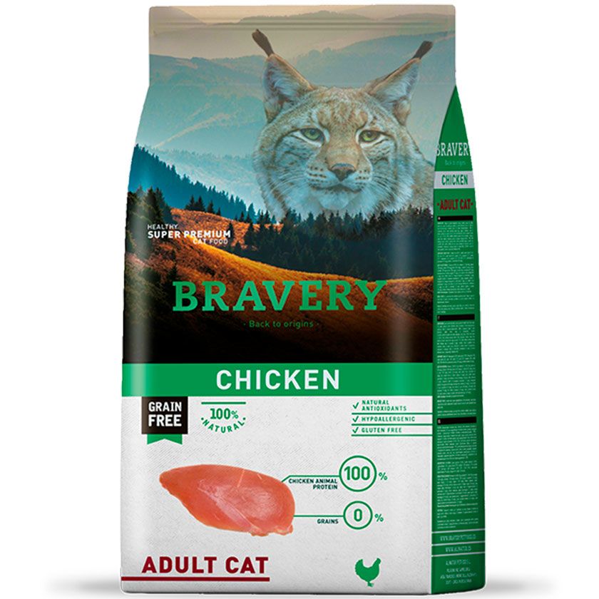 Bravery Adult Cat Chicken Alimento para Gato 7Kg