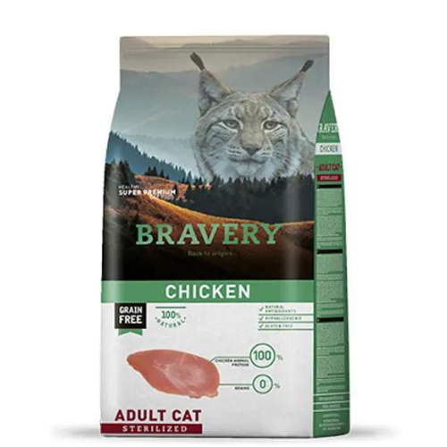 Bravery Adult Cat Sterilized Chicken Alimento para Gato 7Kg