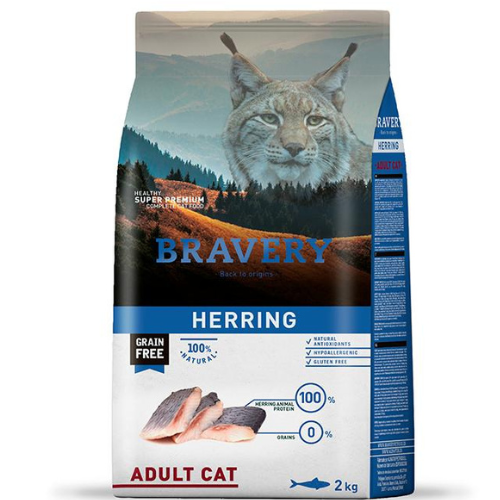 Bravery Adult Cat Herring Alimento Para Gato 7Kg