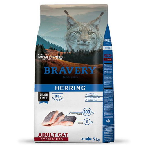 Bravery Adult Cat  Sterilized Herring Alimento Para Gato 7Kg