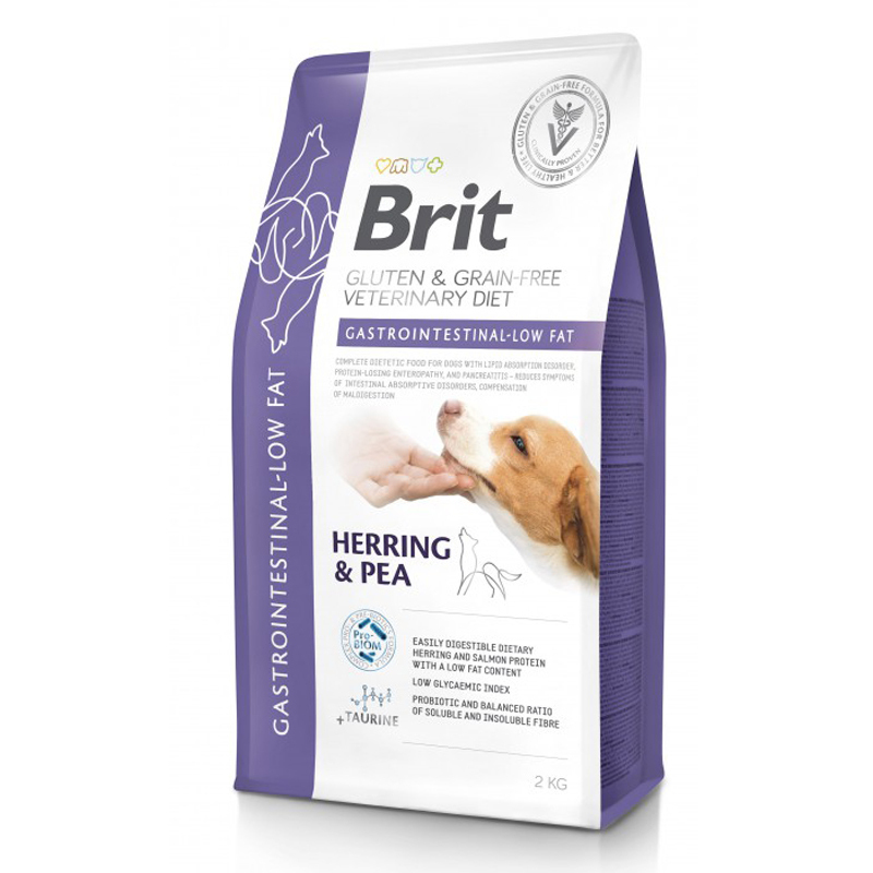 Brit GF Veterinary Diets Gastrointestinal Low Fat  Herring Alimento para Perro 2Kg