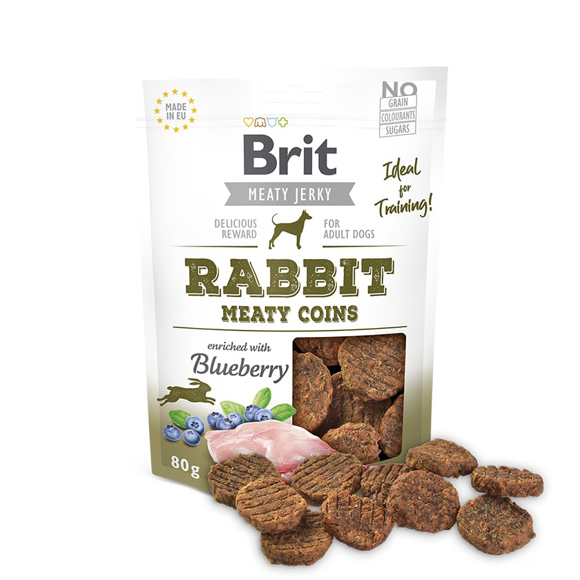 Brit Meaty Jerky  Rabbit Coins Snack para Perro 80Gr