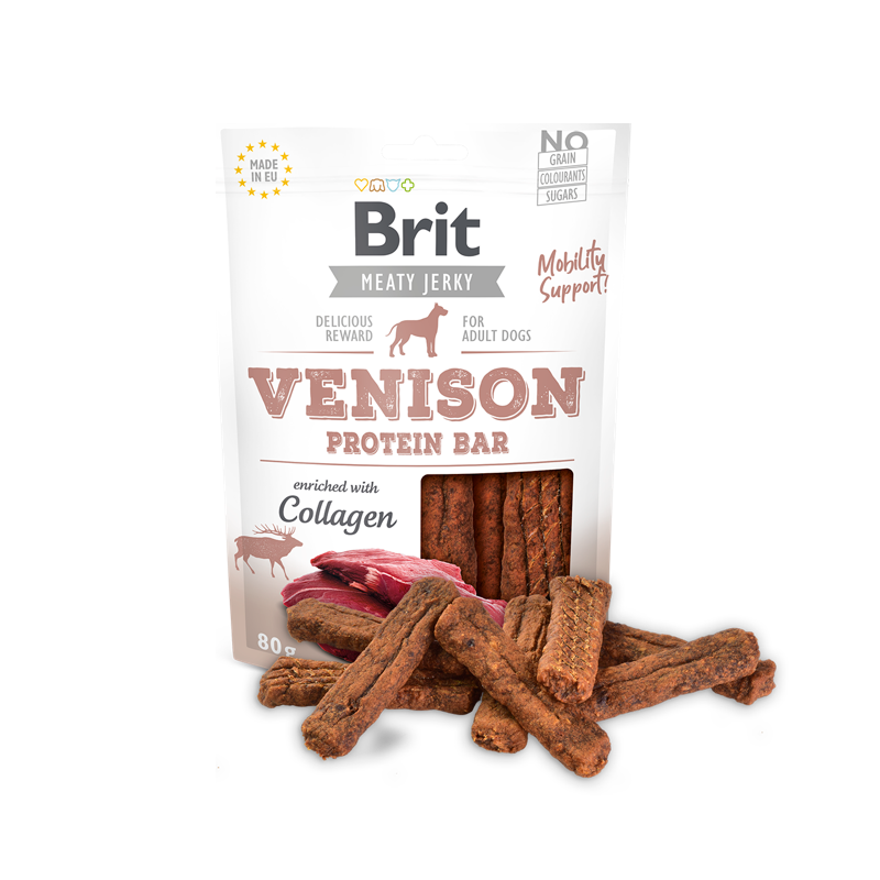 Brit Meaty Jerky Venison Protein Bar Snack para Perro 80gr