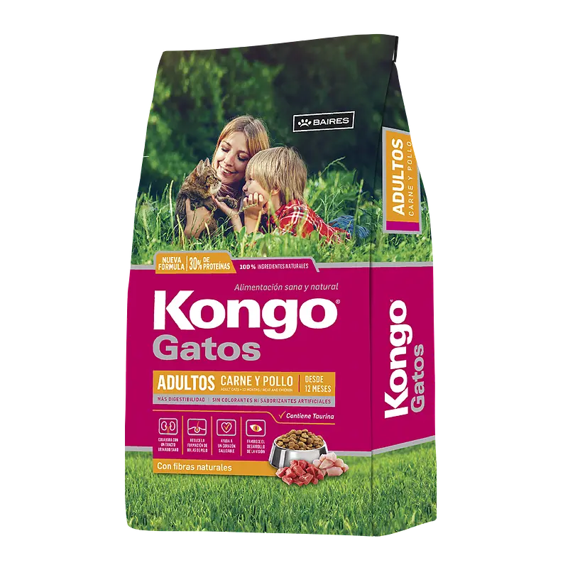 Kongo Gatos Adultos Carne Y Pollo alimento Para Gato 1Kg