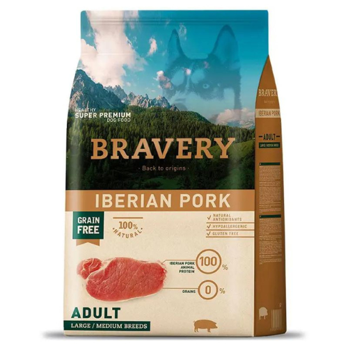  Bravery Adulto Medium large breeds Iberian Pork Alimento para Perro 12Kg