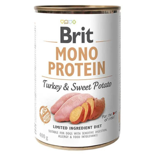 Brit Mono Protein Turkey & Sweet Potato Alimento Húmedo para Perro 400 Gr