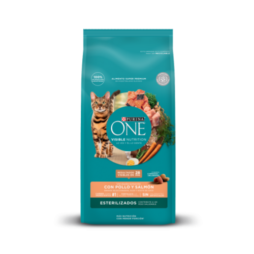 Purina One  Gatos Esterilizados Pollo y Salmón Alimento para gatos 2Kg