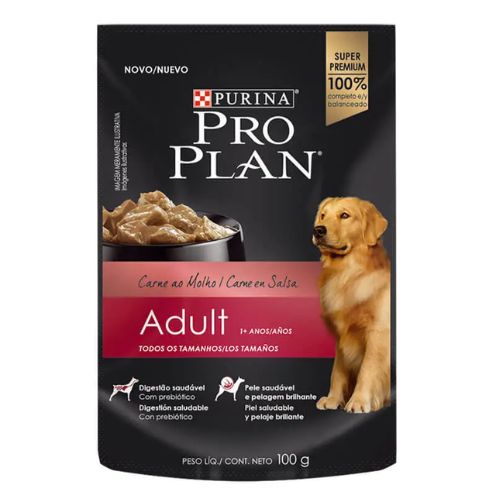 Pro Plan Pouch Perro Adulto Carne en Salsa Alimento Húmedo100 GR