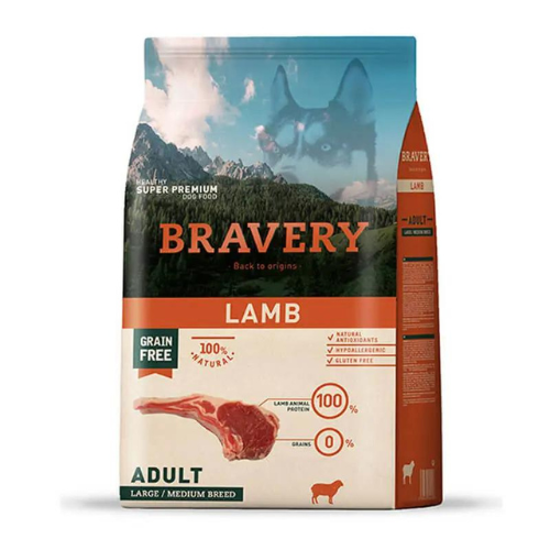 Bravery Adult Medium Large Lamb Alimento para Perro 4Kg