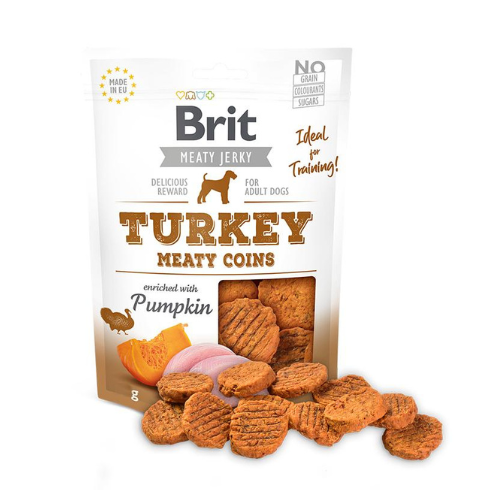 Brit Meaty Jerky Turkey Meaty Coins Snack para Perro80Gr 