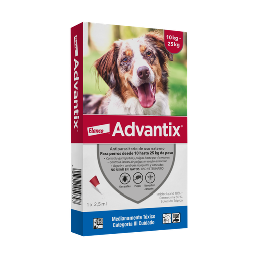 Advantix Antipulga para perros 10 a 25Kg 