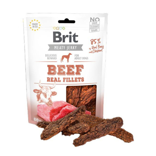 Brit Meaty Beef Real Fillets Snack para Perro 80gr