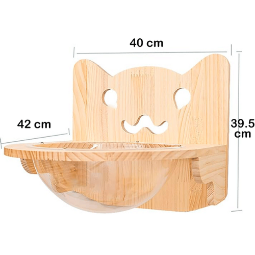 [KF8817] 	
Repisa Madera Interactiva Forma Gato Con Cúpula