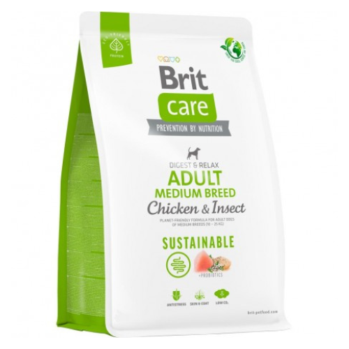 Brit Care Adult Medium Sustainable  Chicken and Insect Alimento para Perro 3kg