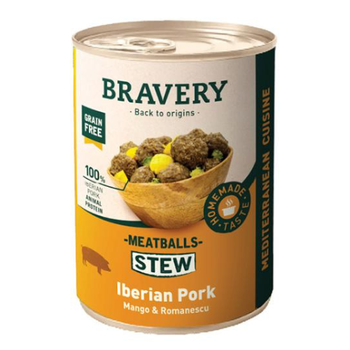 Bravery Meatballs Stew Iberian Pork Alimento Húmedo para Perro 415grs